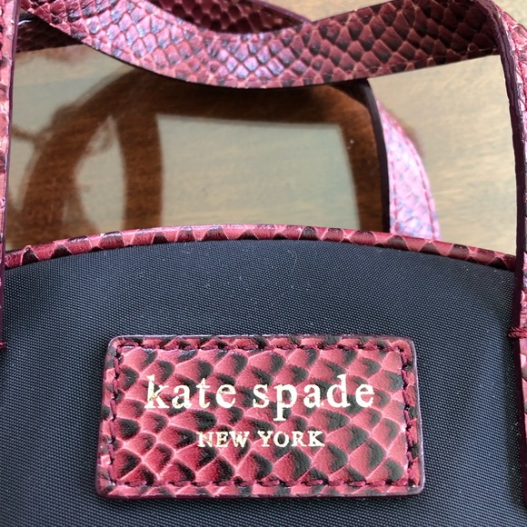 Kate Spade ♠️ Black Nylon Burgundy Snake Trim - Picture 7 of 7